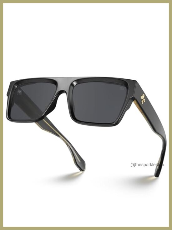 Oversized Square Flat Top Sunglasses Retro Trendy UV400 main image 4
